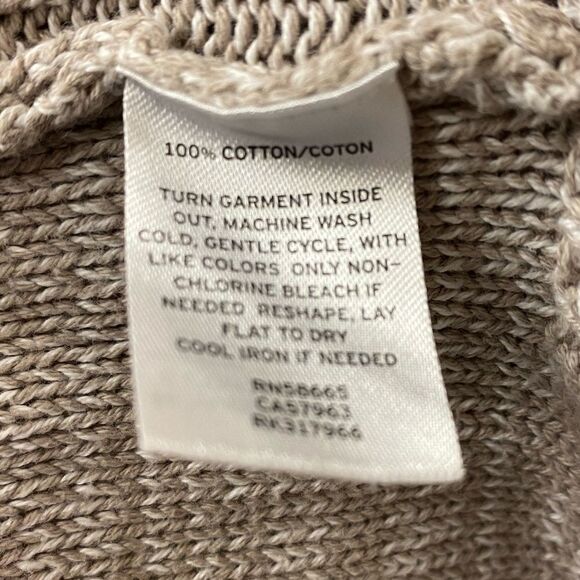 ABOUND academia professor oatmeal heather cable knit open front cardigan sweater - Picture 5 of 6